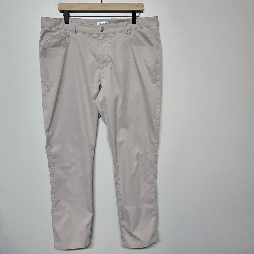 Peter Millar Crown Sport EB66 Performance Five-Pocket Pants Mens 38x30 Golf Tan